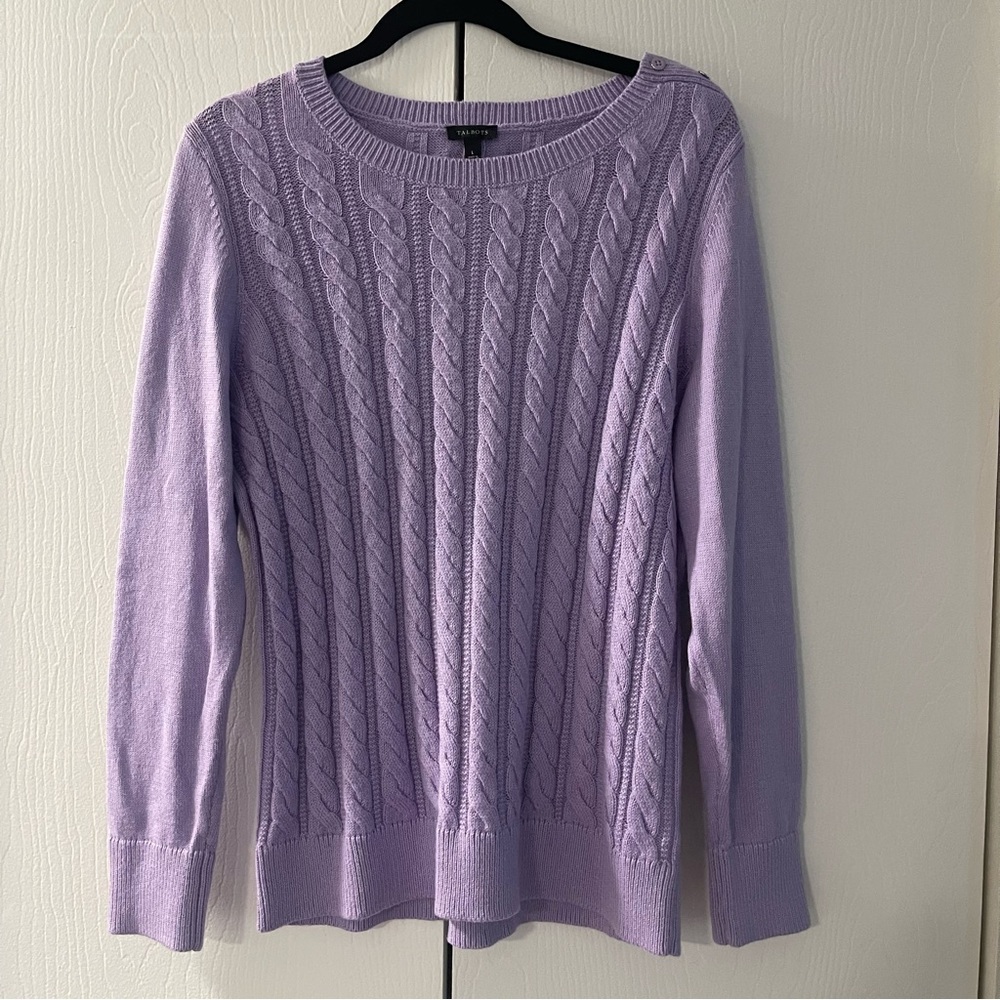 Talbots Lavender Cable Knit Sweater